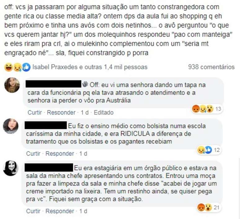 Constrangimentos frutos da classe social v&atilde;o al&eacute;m das brincadeiras do grupo.