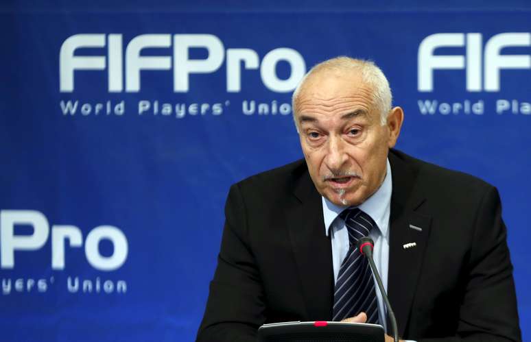 Presidente da FIFPro, Philippe Piat, durante emtrevista coletiva em Bruxelas
18/09/2015 REUTERS/Francois Lenoir