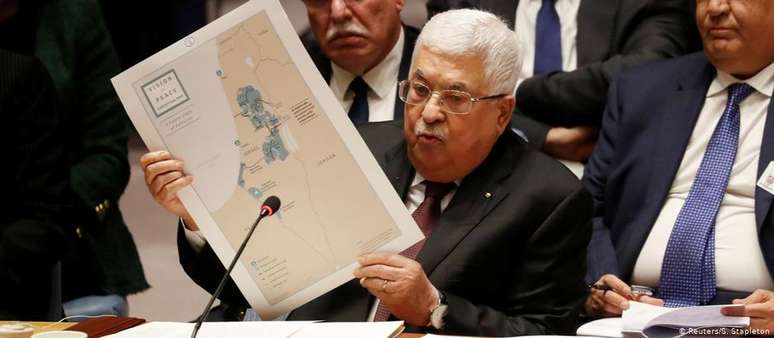 Líder Mahmoud Abbas critica na ONU proposta dos EUA de fragmentar território palestino. "É como um queijo suíço"