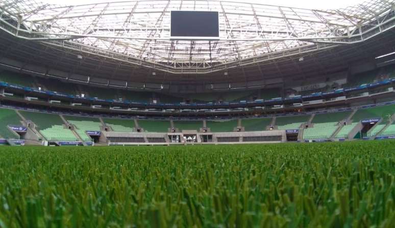 O novo gramado do Allianz receberá o jogo entre Palmeiras e Mirassol (Foto: Reprodução/Twitter)