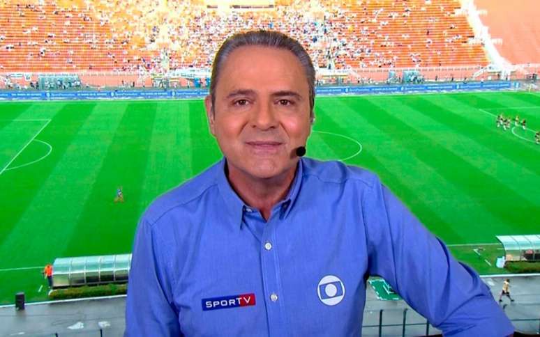 Luis Roberto será o narrador da partida semifinal 2 da Taça Guanabara 2020 (Foto: Reprodução/TV Globo)