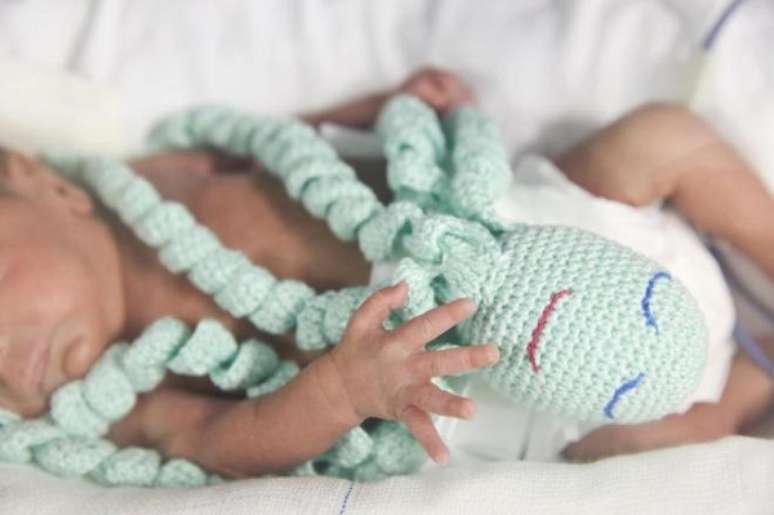 2- Polvo de crochê transmite a sensação de proteção aos recém-nascidos. Fonte: Pinterest
