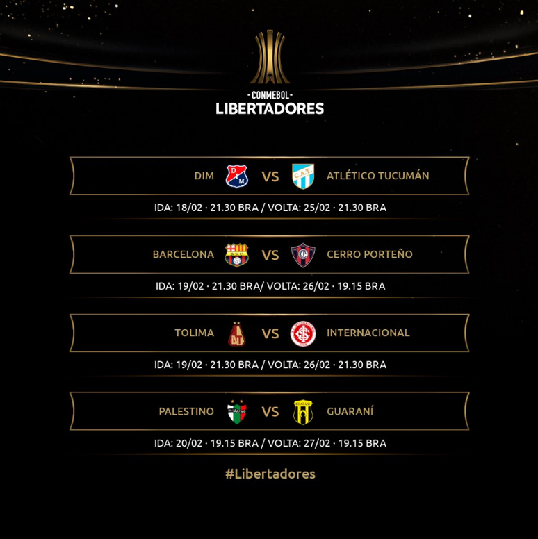 Todos os duelos da terceira fase da Pré-Libertadores. Foto: Divulgação/Libertadores