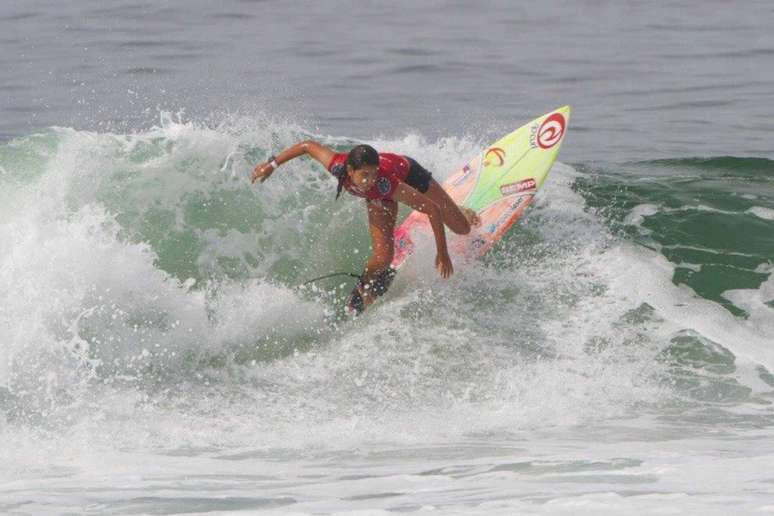 Sophia Medina conquista o tricampeonato do Rip Curl Grom Search, na Barra(Foto: Pedro Monteiro / Divulgação)