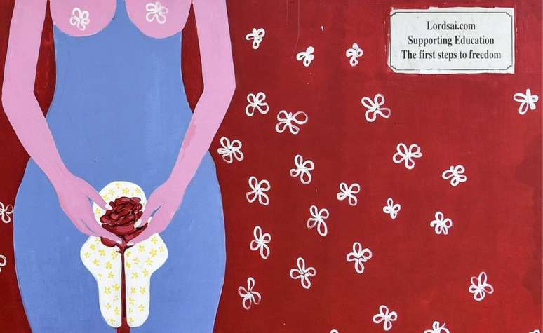 Mural chama atenção para conscientização sobre a menstruação, um tabu antigo na Índia