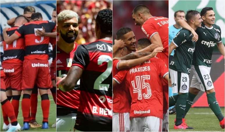 Times da Série A já marcaram mais de 200 gols (Foto: Montagem/Atlético-GO/Palmeiras/Internacional/Flamengo)