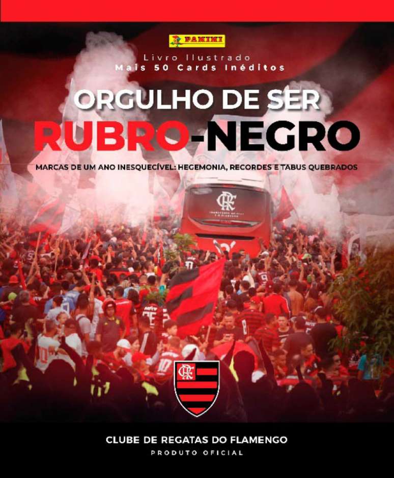 Álbum de cromos "Orgulho de ser Rubro-Negro" será lançado no dia 20 de março (Foto: Divulgação/ Panini)