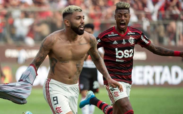 Gabigol e Bruno Henrique, ambos do Flamengo, venceram a Libertadores em 2019 (Foto: Alexandre Vidal / Flamengo)