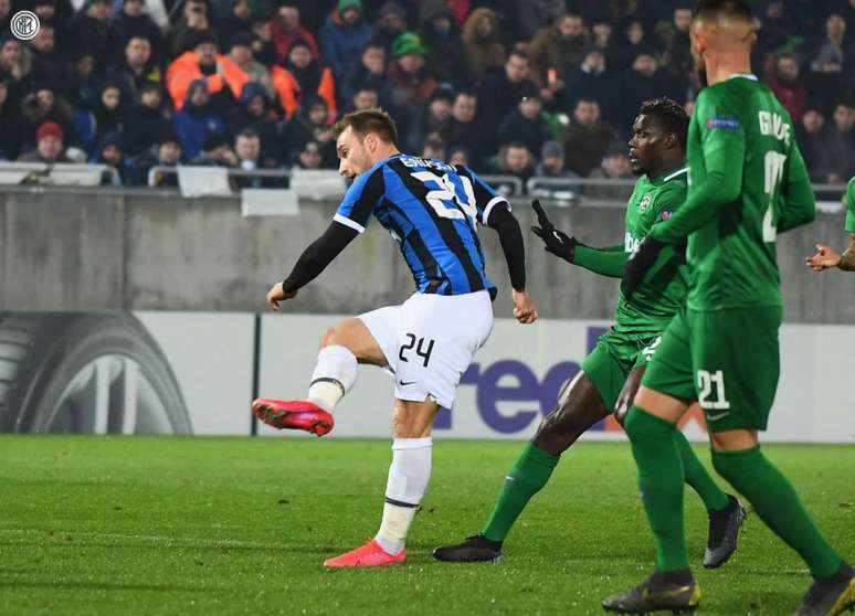 Eriksen marcou pela primeira vez com a camisa da Inter (Foto: Divulgação/Inter de Milão)