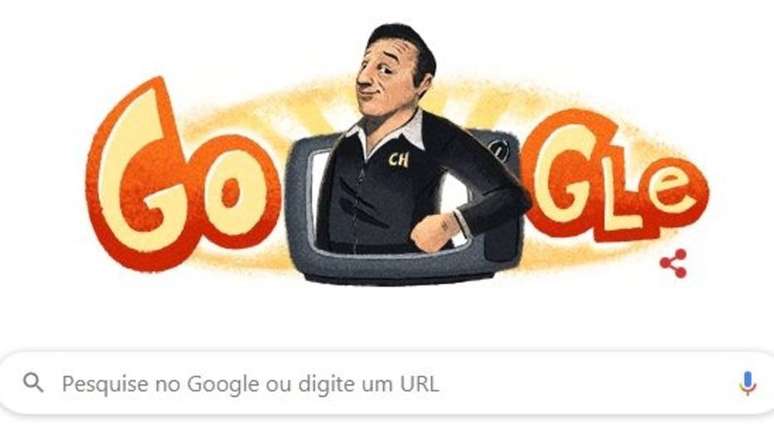 Homenagem do Google no dia em que Roberto G&oacute;mez Bola&ntilde;os, criador dos personagens Chaves e Chapolin, completaria 91 anos.