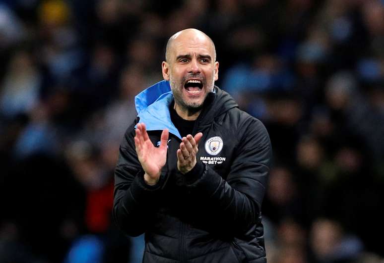 Técnico do Manchester City, Pep Guardiola
19/02/2020
REUTERS/Phil Noble
