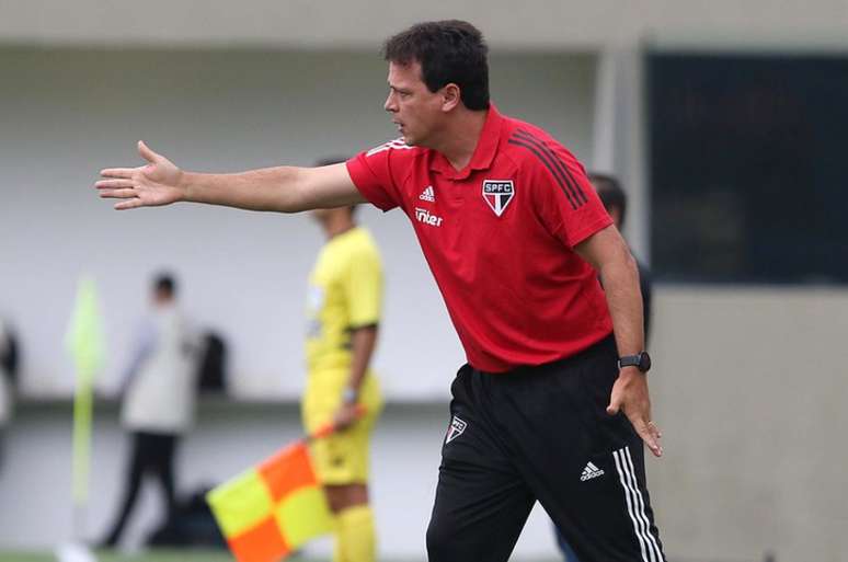 Técnico Fernando Diniz exaltou o grupo do São Paulo após a goleada (Foto: Rubens Chiri / saopaulofc.net)