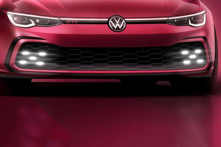 A Volkswagen divulgou um teaser com a frente do novo Golf GTI, que estreia no Salão de Genebra.