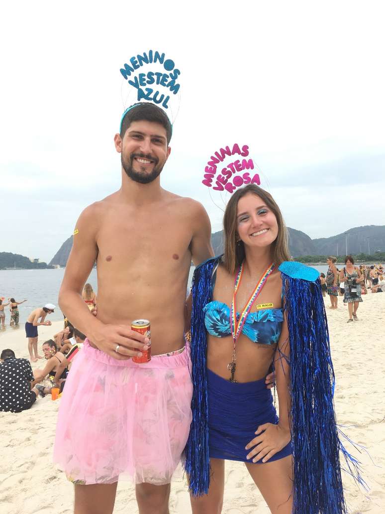 Os gaúchos Lucas e Fabiana passam o Carnaval no Rio já três anos