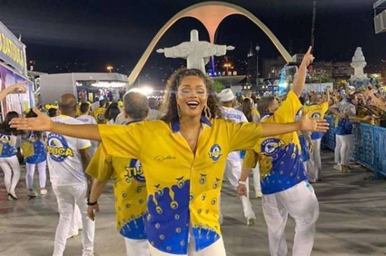 Juliana Alves desfilando na Sapucaí pela Unidos da Tijuca, Rio de Janeiro.