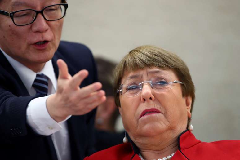 Chefe de direitos humanos da ONU, Michelle Bachelet, durante sess&atilde;o do Conselho de Direitos Humanos em Genebra
24/02/2020
REUTERS/Denis Balibouse
