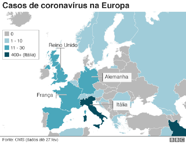 Mapa do coronavirus na itália
