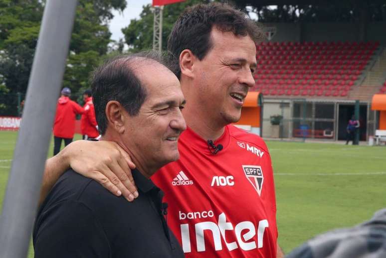 Muricy Ramalho e Fernando Diniz juntos no CT da Barra Funda - FOTO: Divulgação/São Paulo FC