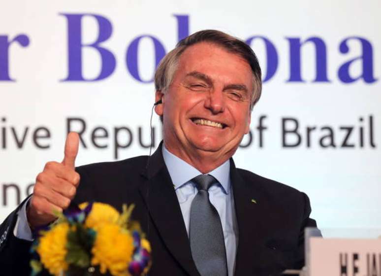 Jair Bolsonaro durante visita a Nova Délhi, na Índia