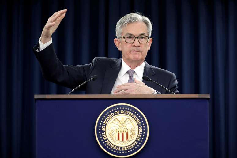 Jerome Powell, chairman do Federal Reserve, durante entrevista coletiva em Washington 
29/01/2020
REUTERS/Yuri Gripas