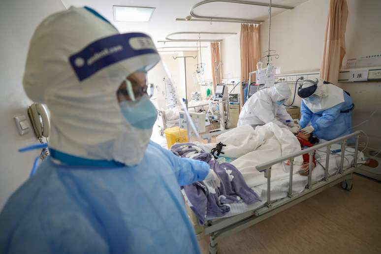 Paciente tratado em hospital de Wuhan 
16/02/2020
China Daily via REUTERS