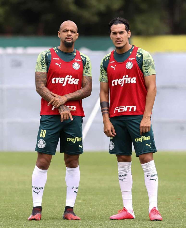 Felipe Melo e Gustavo Gómez formam a dupla de zaga titular do Palmeiras em 2020 (Foto: Cesar Greco)