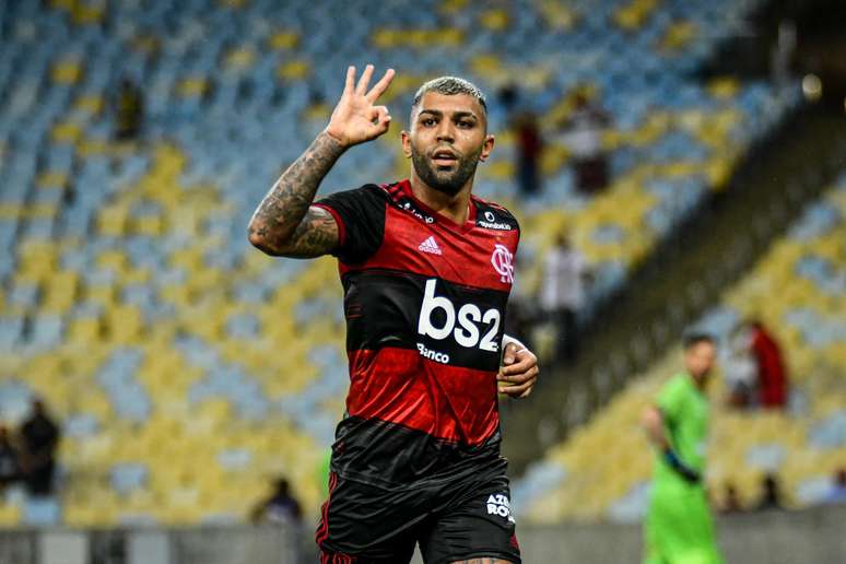 Jogador Gabigol na partida entre Cabofriense e Flamengo, válida pela primeira rodada da Taça Rio, no estádio do Maracanã
