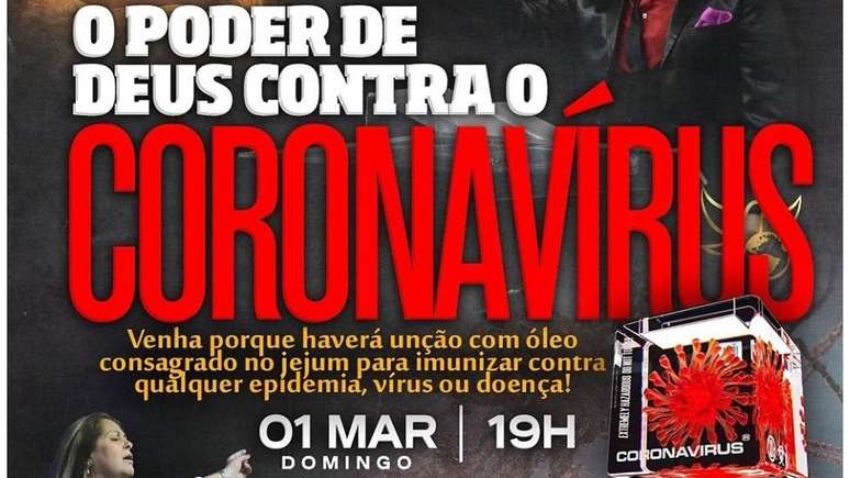 Igreja evangélica do Rio Grande do Sul gerou revolta ao prometer imunização contra a doença em culto chamado 'O Poder de Deus contra o Coronavírus'