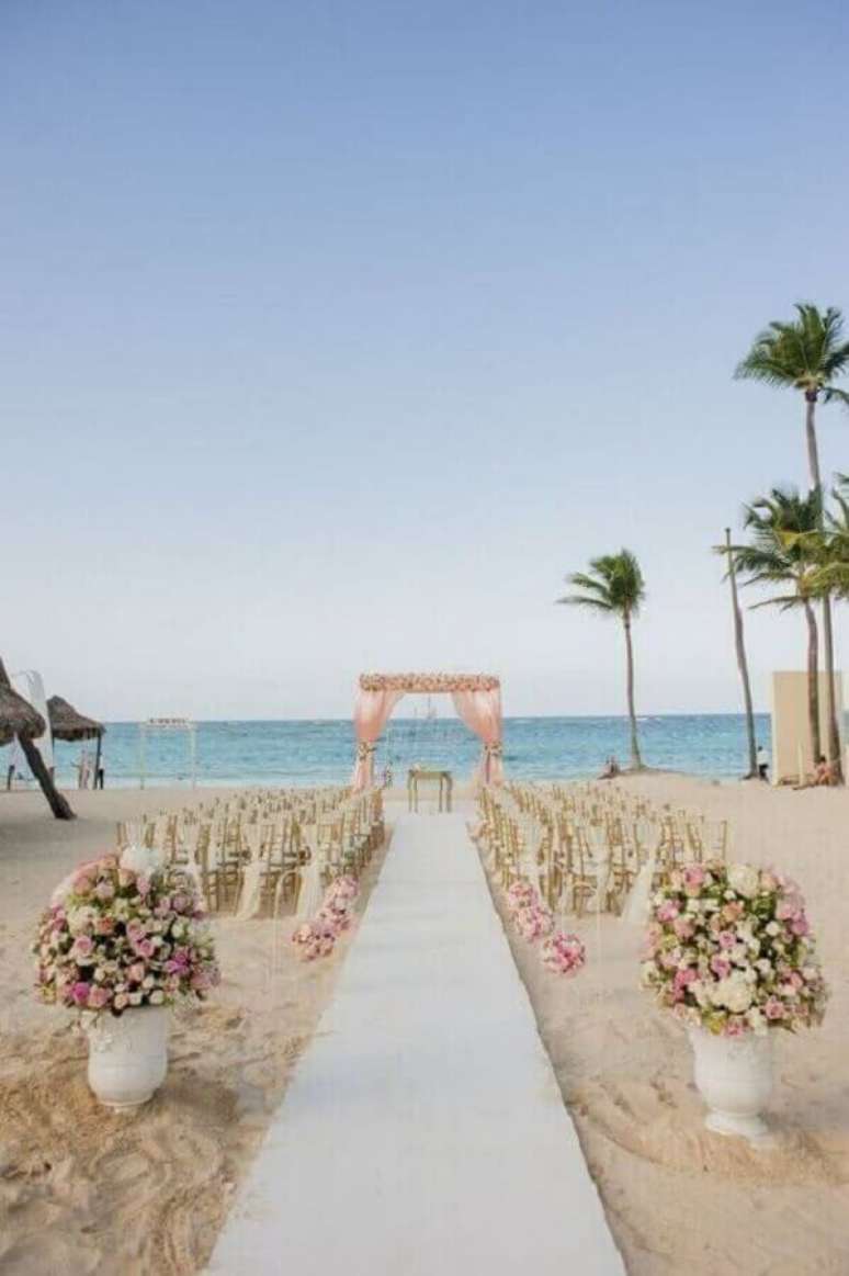 7. Cores para casamento na praia em tonalidades claras e delicadas são as melhores – Foto: Revista VD