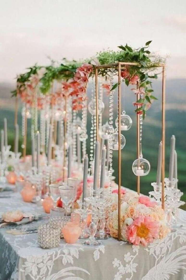 49. Cores para festa de casamento ao ar livre com estilo romântico – Foto: Every Golden Detail – Weddings & Events