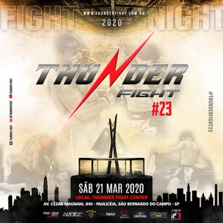 Thunder Fight 23 será realizado no dia 21 de março, em São Bernardo do Campo, São Paulo (Foto: Divulgação)
