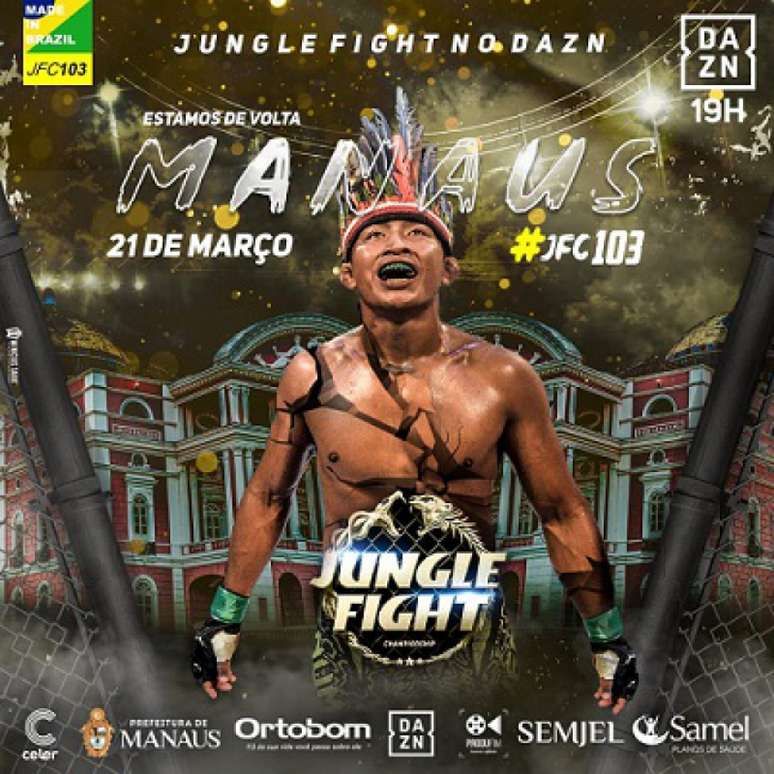 Jungle Fight No DAZN 103 será realizado no próximo dia 21 de março, em Manaus (Foto: Divulgação)