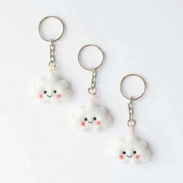 8. Chaveiro de feltro nuvem simples. Fonte: Pinterest