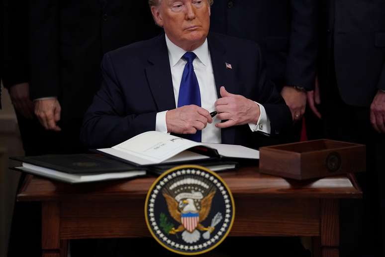 Trump durante evento na Casa Branca 15/1/2020 REUTERS/Kevin Lamarque