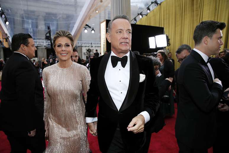 Tom Hanks e Rita Wilson na cerim&ocirc;nia do Oscar deste ano 
09/02/2020
REUTERS/Mike Blake