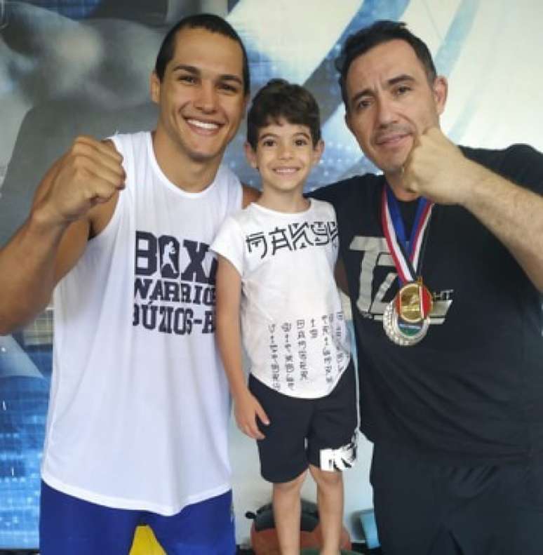 Michel Borges hoje é treinado por Chicão Bueno (à dir) (Foto: arquivo pessoal)