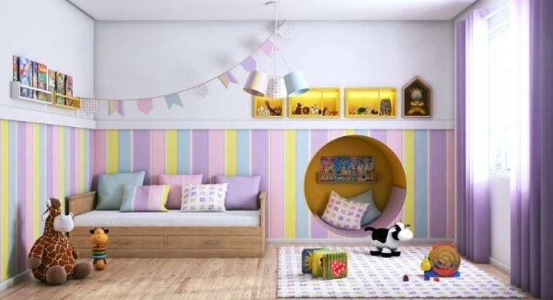 46. Piso cerâmico para quarto infantil. Fonte: Pinterest