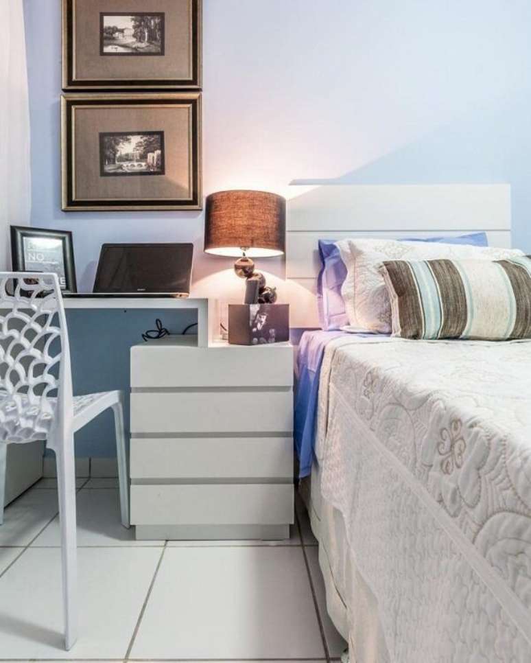 37. Modelo de cer&acirc;mica para quarto de solteiro. Fonte: Pinterest