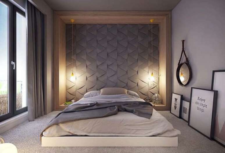16. A cerâmica pode ser utilizada na parede do dormitório. Fonte: Pinterest