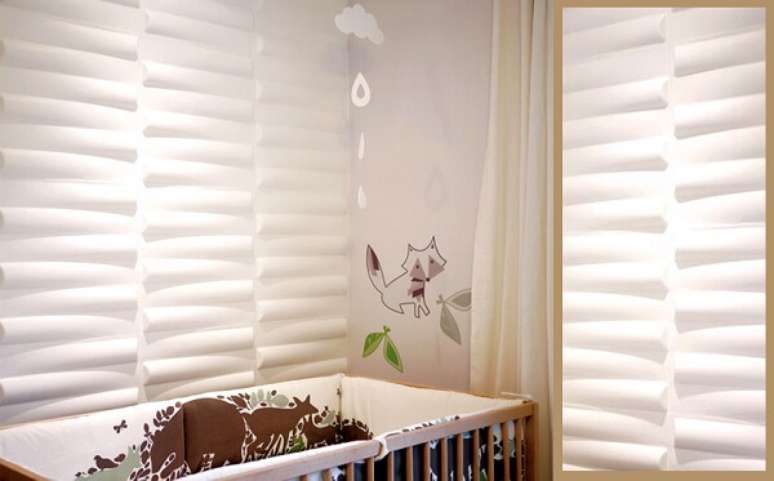 12. A cerâmica para quarto do bebê com efeito 3D traz descontração ao espaço. Fonte: Pinterest