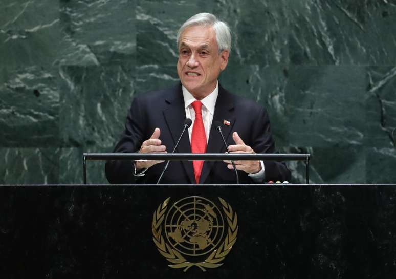 Sebastián Piñera, presidente do Chile, em sessão da Assembléia Geral das Nações Unidas, em Nova York
24/09/2019
REUTERS/Lucas Jackson