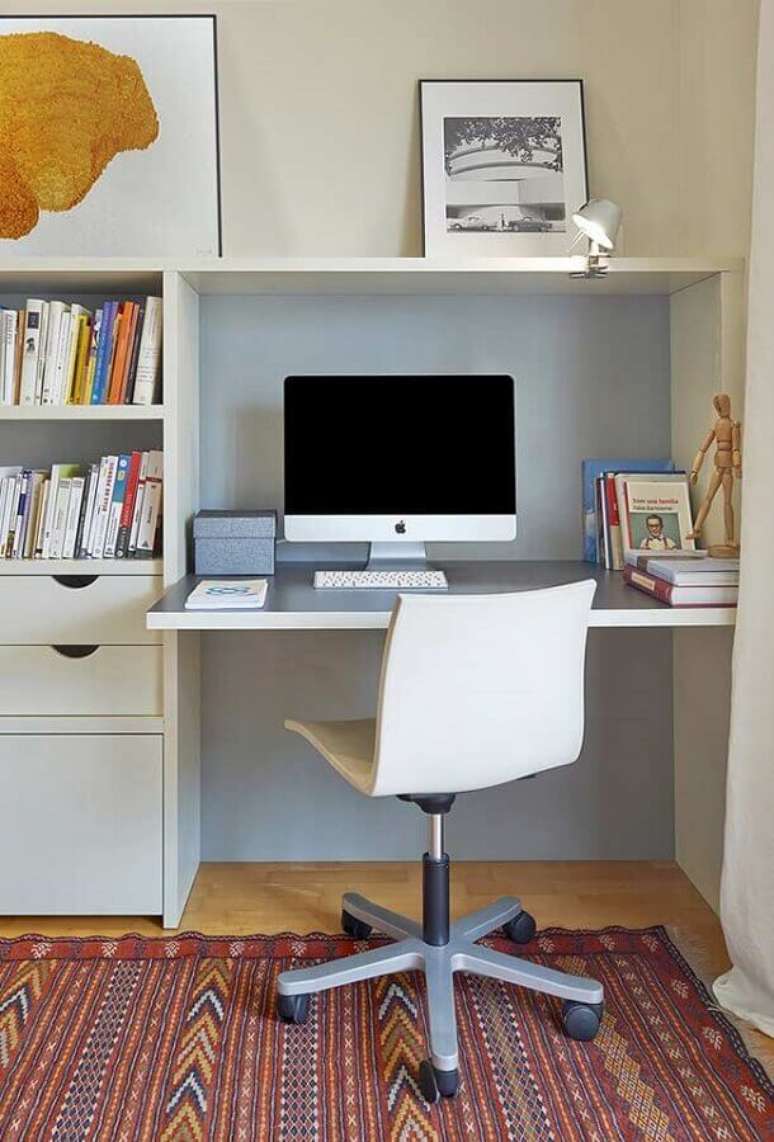 77. Opte por um ambiente tranquilo para fazer seu home office – Foto: Pinterest