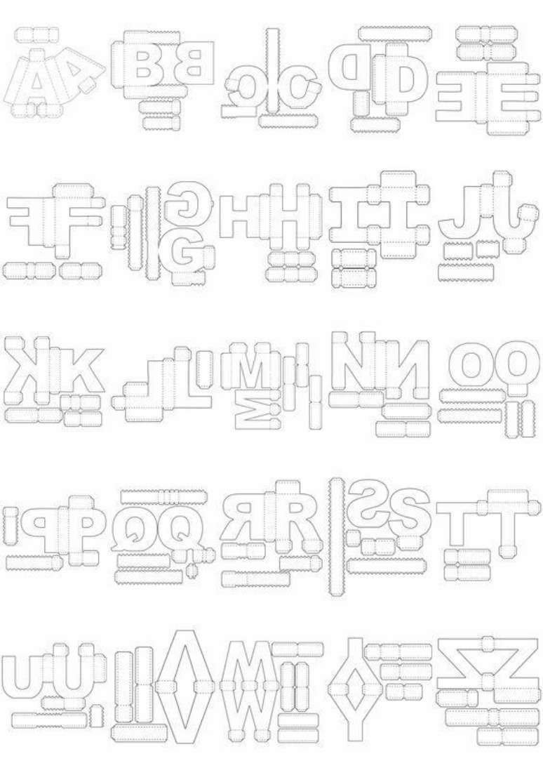 20. Moldes de letras 3D – Via: Pinterest
