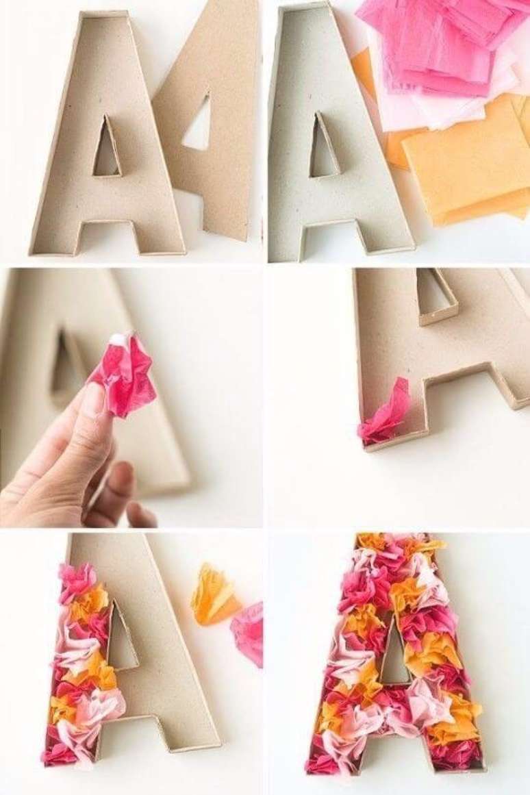 77. Moldes de letras 3D de papel – Via: Pinterest