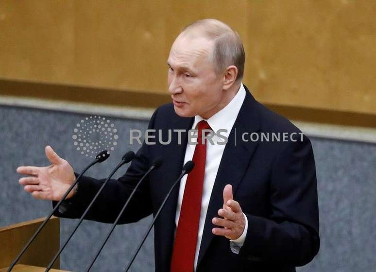 Presidente russo, Vladimir Putin, discursa durante sessão do Parlamento 
10/03/2020
REUTERS/Evgenia Novozhenina