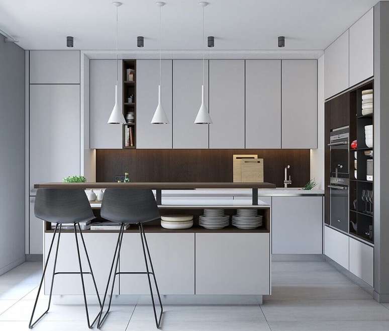 13. O armário de cozinha planejado é excelente para ambientes modernos – Foto: Pinterest
