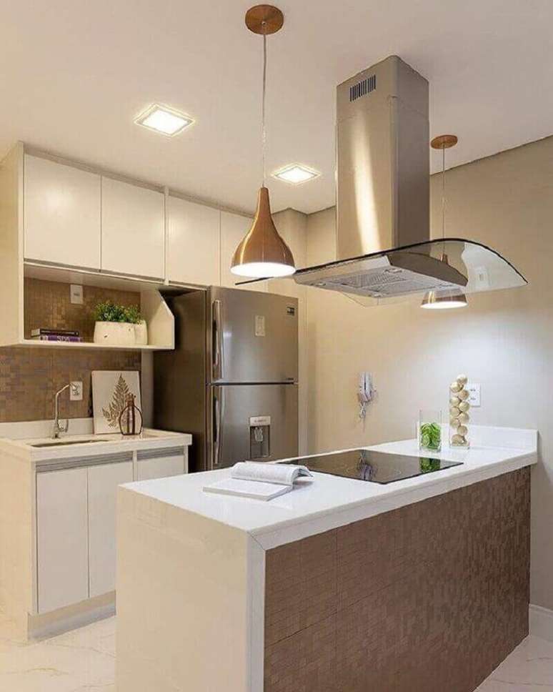 35. Modelo de armário planejado para cozinha pequena – Foto: Monise Rosa Arquitetura e Interiores