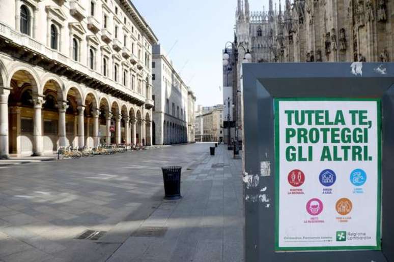Milão está sob quarentena obrigatória desde o dia 8 de março