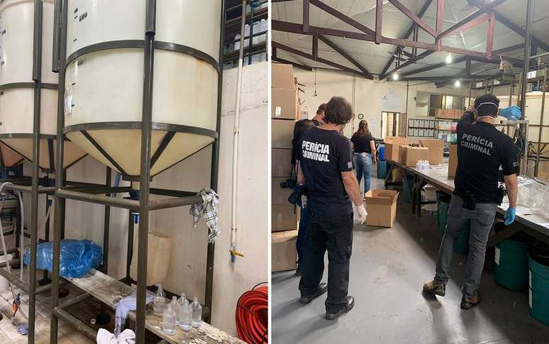 &nbsp;No interior, empresa foi interditada ap&oacute;s vender &aacute;lcool gel falso