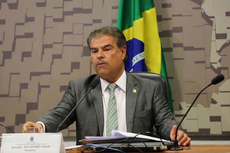 O Senador Nelsinho Trad, em audiência no Senado em Brasília (DF)